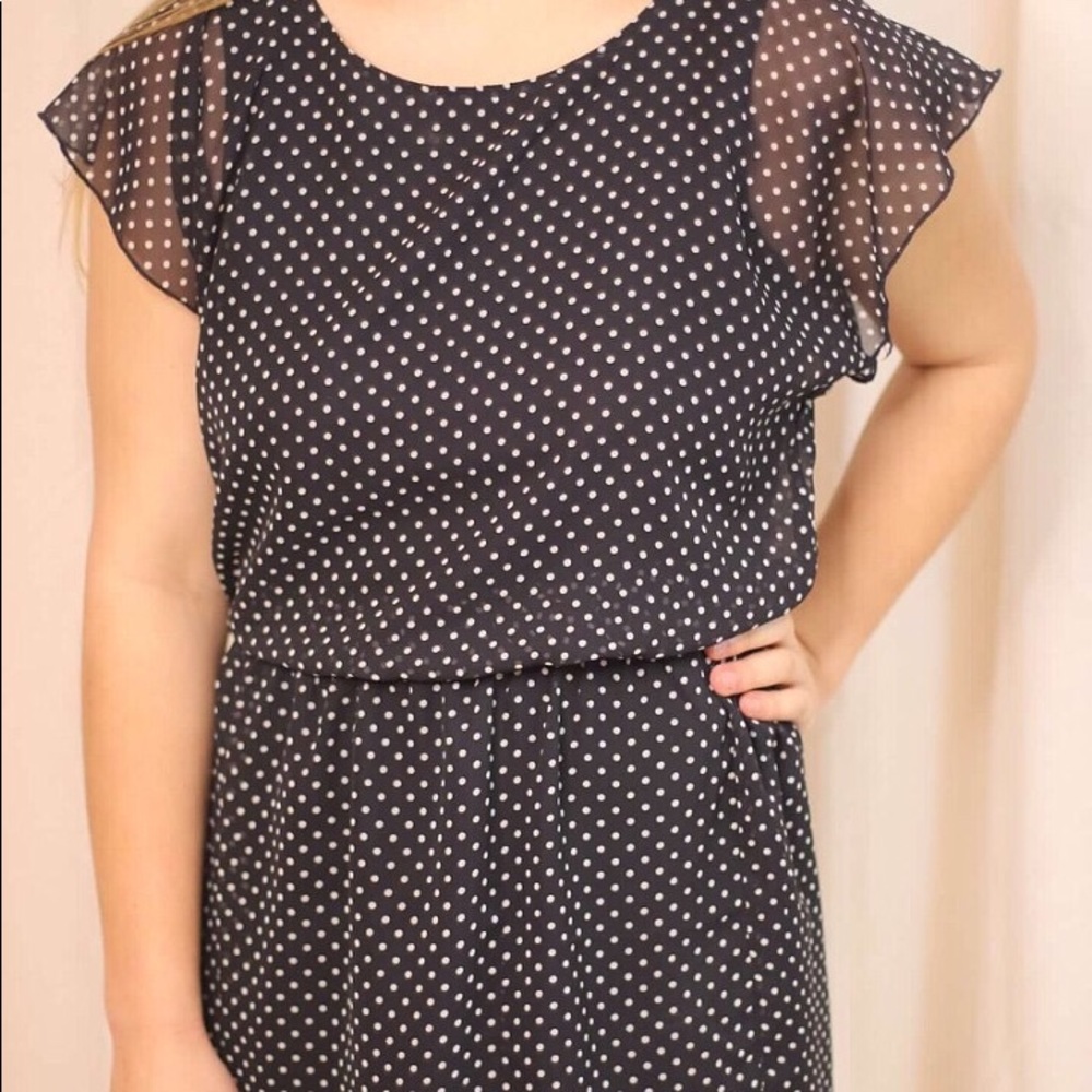 Navy Polka Dot Dress